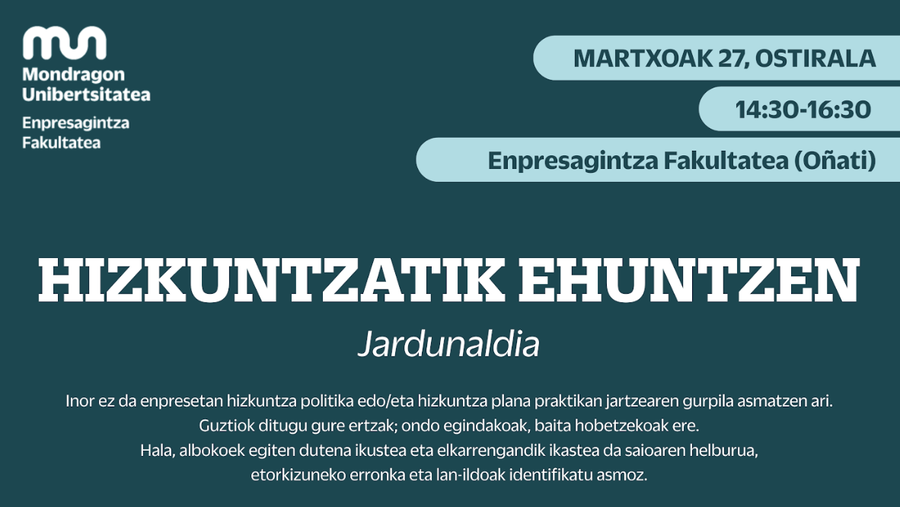 "Hizkuntzatik ehuntzen" jardunaldia