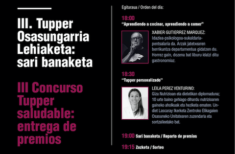 Concurso tupper saludable: entrega de premios 