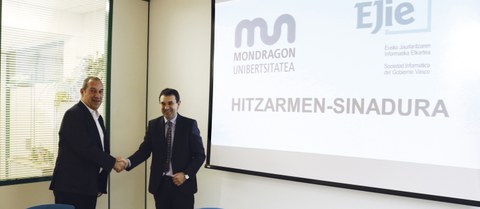 Convenio de colaboración entre Mondragon Unibertsitatea y la Sociedad Informática del Gobierno Vasco