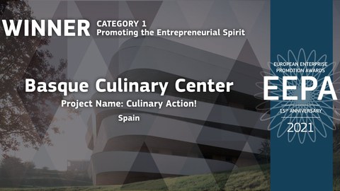 Culinary Action! ganadora de los European Enterprise Awards 2021 en la categoría de fomento del emprendimiento