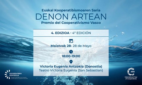 El premio 'Denon Artean' del cooperativismo vasco reconocerá la labor del Parlamento