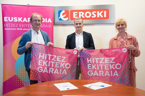 EROSKI y Euskaraldia firman un convenio de colaboración para impulsar los hábitos linguísticos