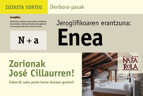 Ganador del sorteo de una estancia en el Hotel Nafarrola de Bermeo: José Cillaurren