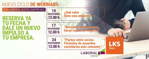 LABORAL Kutxa y LKS Next ofrecen un nuevo ciclo de webinars