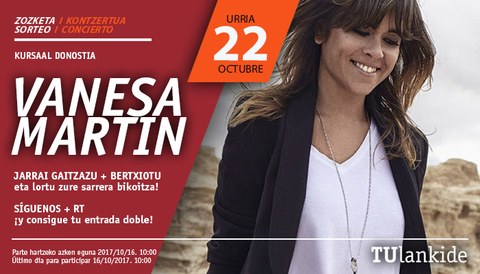 Participa en nuestro concurso en twitter y gana dos entradas para el concierto de Vanesa Martin