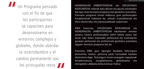 VI edición del MBA Executive organizado por Mondragon Unibertsitatea y Cámara de Gipuzkoa