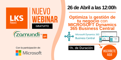 Webinar sobre cómo optimizar la gestión de tu negocio con MICROSOFT Dynamics 365 Business Central