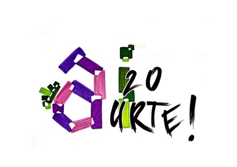 20. urteurreneko logoa, harrobiko diseinatzaileen sormenaren emaitza
