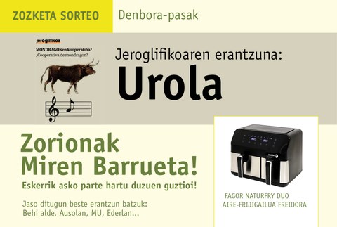 Aire-frijigailuaren zozketako irabazlea: Miren Barrueta