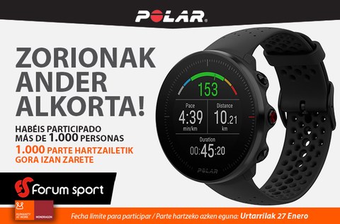 Ander Alkortak irabazi du Polar Vantage GPSdun erloju-pultsometroaren zozketa