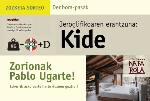 Bermeoko Nafarrola Hoteleko egonaldiaren zozketako irabazlea: Pablo Ugarte