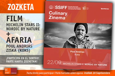 Hartu parte zozketan eta eskuratu bi sarrera Culinary Zinemara joateko