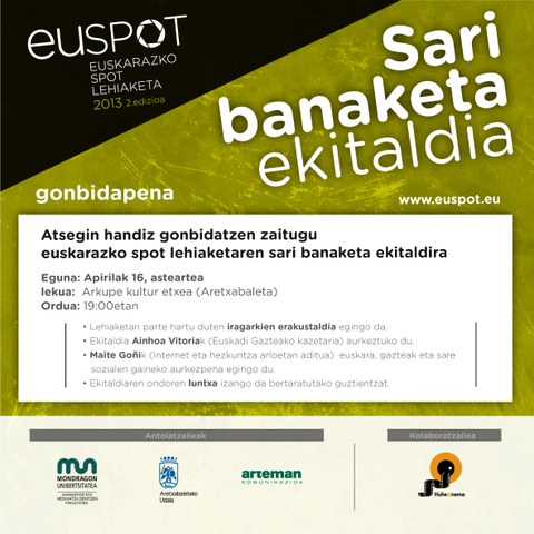  Euskal Herri osoko 22 lan lehiatuko dira euskarazko iragarki onenaren saria eskuratzeko