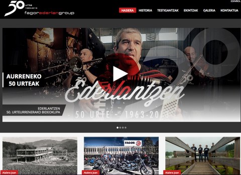 Fagor Ederlanek 50. urteurreneko webgunea estreinatu du