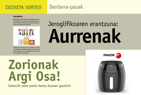 Fagor markako Naturfry Neo aire frijigailuaren zozketako irabazlea: Argi Osa