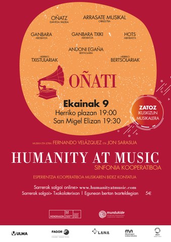 "Humanity at Music - Oñati" ikuskizunerako bi sarrera irabazi nahi?