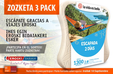 Ihes egin Eroski Bidaiak-ek eskaintzen duen pack honekin