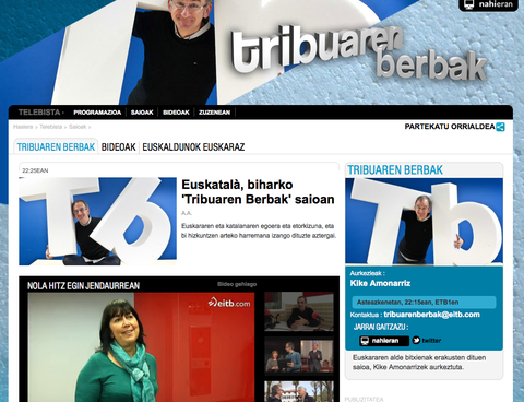 LABORAL Kutxak Tribuaren Berbak babesten du, astean behin euskararen bitxikeriak ezagutarazten dituen programa ETBn