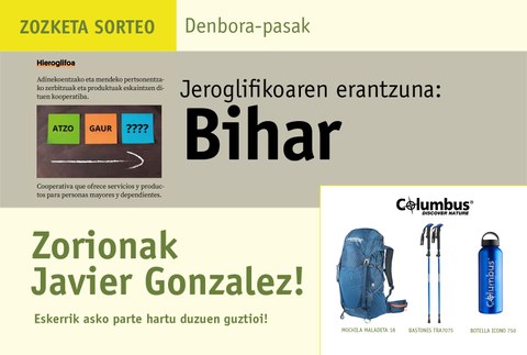 Mendirako Columbus produktu sortaren zozketako irabazlea: Javier Gonzalez Sevillano