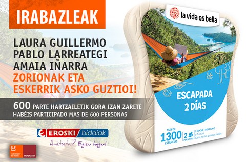 Baditugu Eroski Bidaiakek eskainitako zozketaren irabazleak