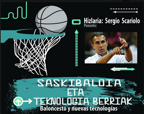 Sergio Scariolok "saskibaloia eta teknologia berriak" hitzaldia eskainiko du Arrasaten